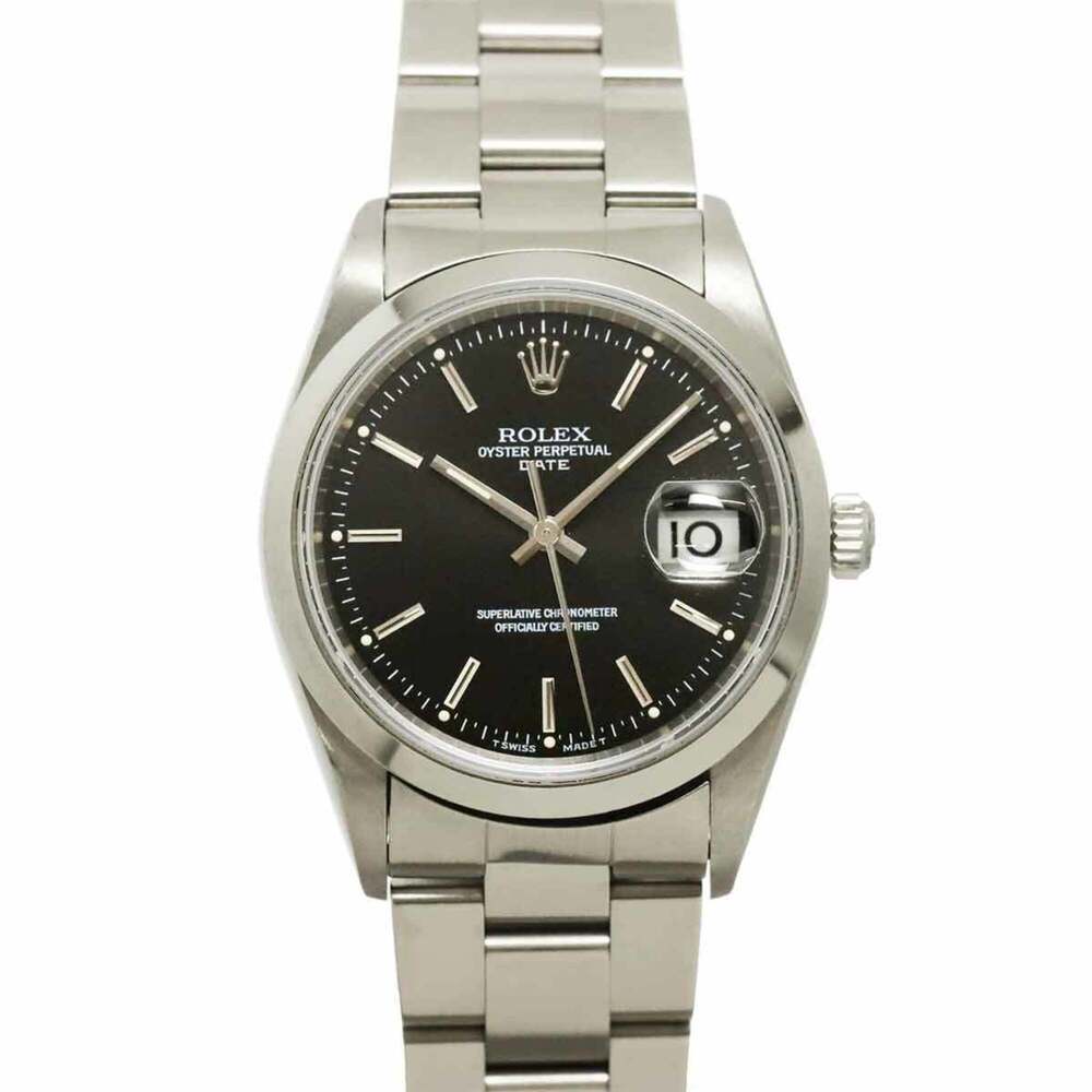 Rolex Oyster Perpetual Date 15200 T-serial Men's Watch, Black, Automatic Move...